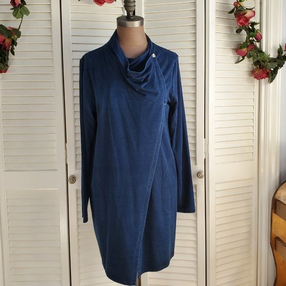 Pure Jill Indigo Wrap Cardigan Size M - Picture 2 of 11